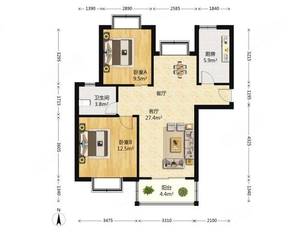 【多图】阳光国际广场,万安街道租房,阳光国际广场 标准两房 配置齐全