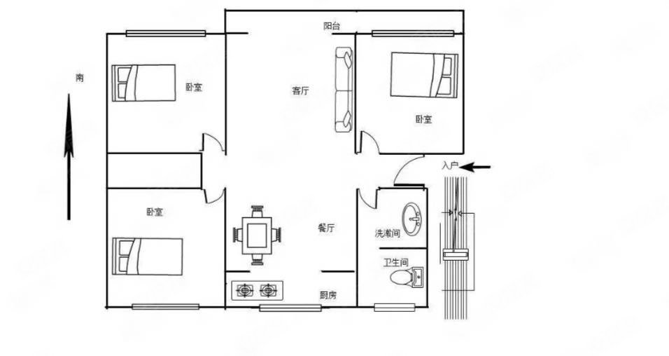 城投翰林学府3室2厅1卫131㎡南北78.9万