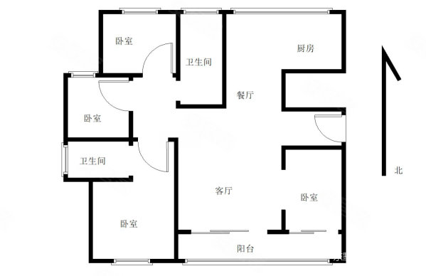 中航金城1号4室2厅2卫186.39㎡南北1600万