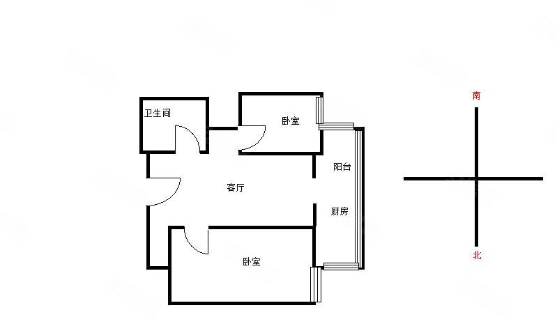 兴兰小区2室1厅1卫54㎡南42万