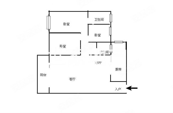 花山新城3室2厅2卫125.79㎡南北38万