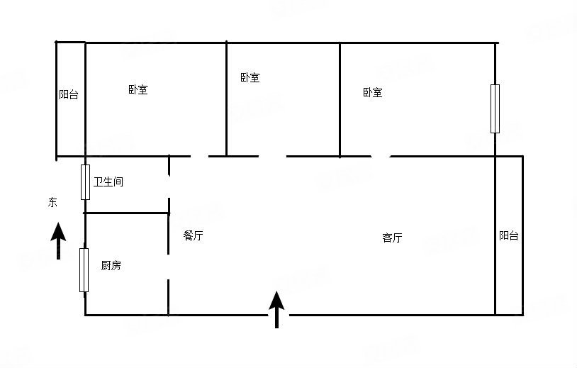 自然家园3室2厅1卫79.98㎡南北380万