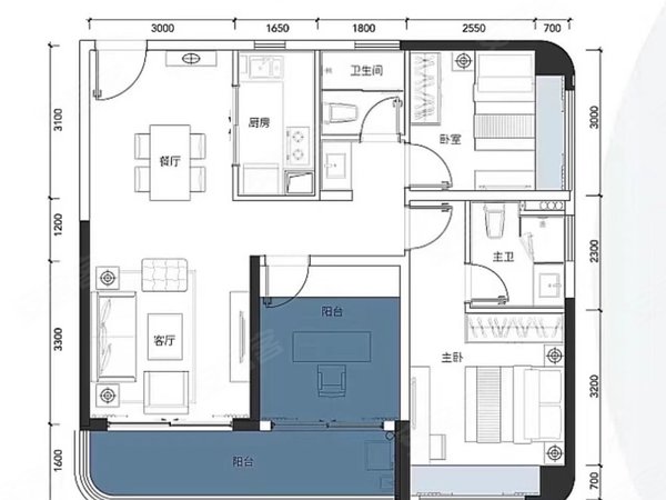 珠海高新区唐家湾格力海岸(六期)精装三房倆厅俩卫,出租,家私可配.