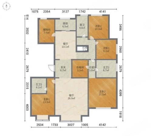 广阳郡九号小区4室2厅3卫138㎡南北550万