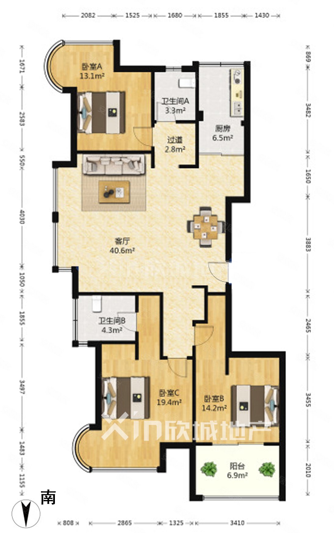 苏宁睿城德系精装修全语音智能系统含车位750万三面采光