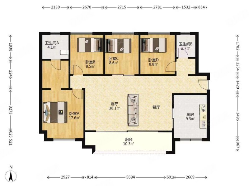怡心湖岸星滩 中间楼层采光好 交通便捷 电梯房 双卫生间
