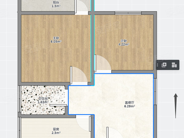 辕门新村(南区 2室朝南 顶楼安静 光线好1600出租,越城租房-绍兴58