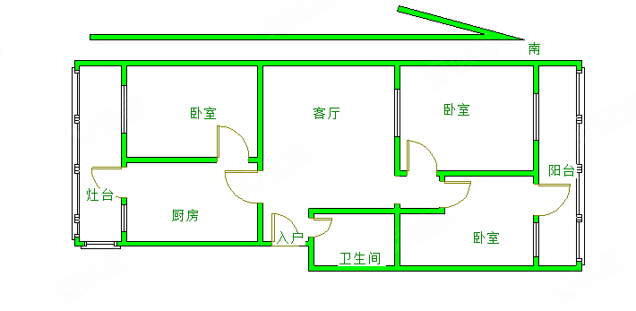 振兴北社区(南菜园北二区)3室1厅1卫94㎡南北150万