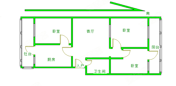 振兴北社区(南菜园北二区)3室1厅1卫94㎡南北150万