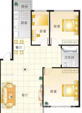 天竹苑小区3室1厅2卫130㎡南北73万