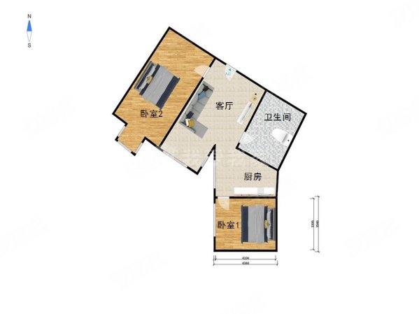 望春园2室1厅1卫83.42㎡西南560万