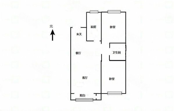 京汉铂寓2室2厅1卫90㎡南北85万
