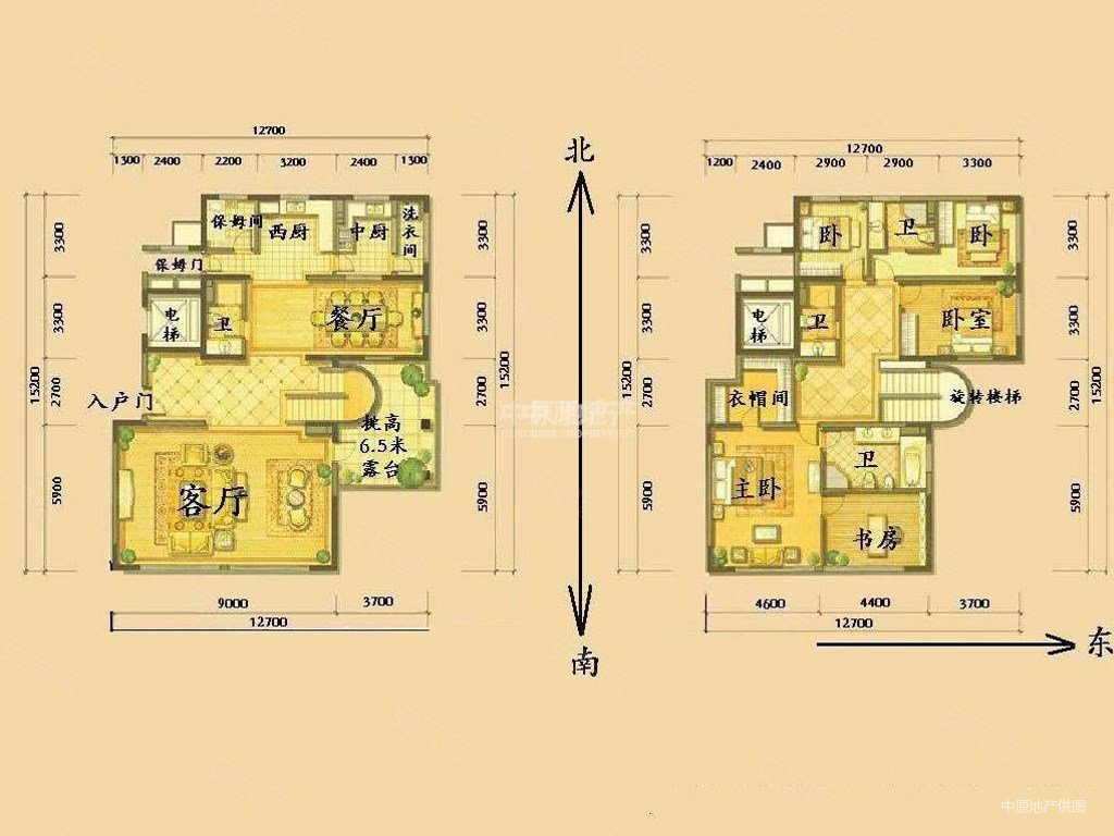 万城华府尚园4室3厅4卫475㎡南北9500万