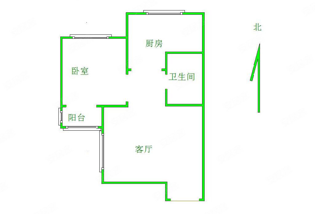 和美鑫苑一区1室1厅1卫49㎡南北43万