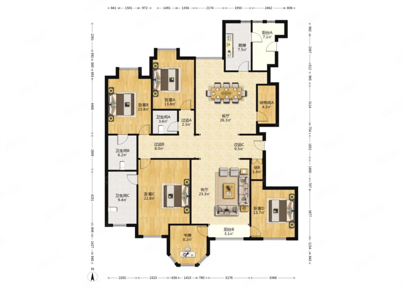 2018新小区文景路地铁口国金华府南北通透中间楼层视野