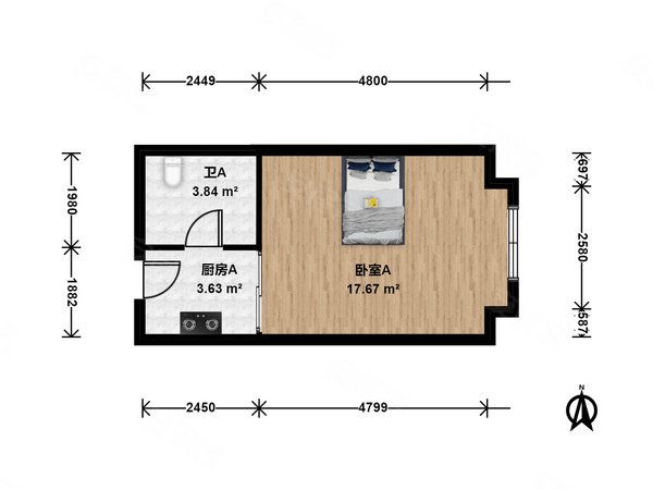 北京西城广安门外京铁和园广安门京铁和园高楼层1居室出租房源真实