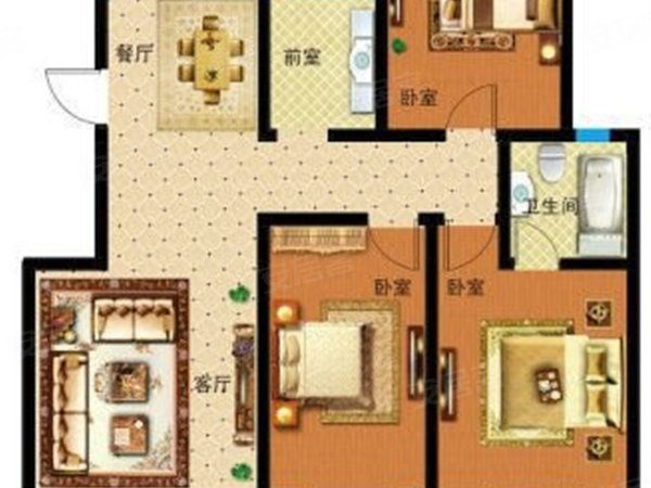 【多图】云熙望府,百官租房,云熙望府 3室2厅2卫 电梯房 南北通透 100