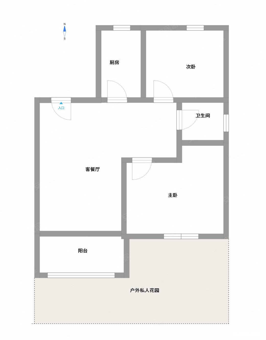 润和花园2室2厅1卫71.1㎡南75万