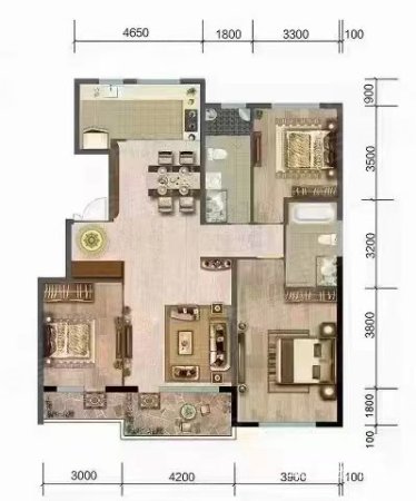 华和家园3室2厅2卫145.38㎡南北145万