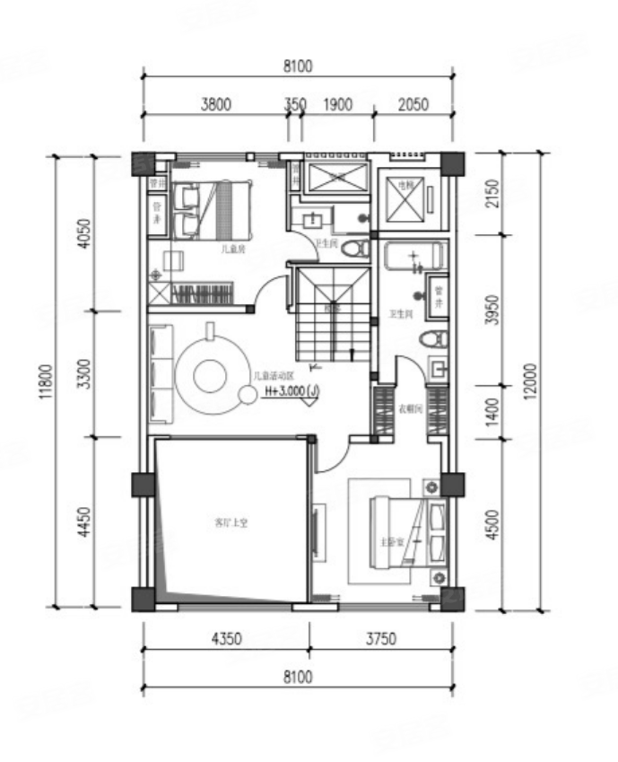 保利C+国际博览中心3室3厅4卫180㎡南北560万