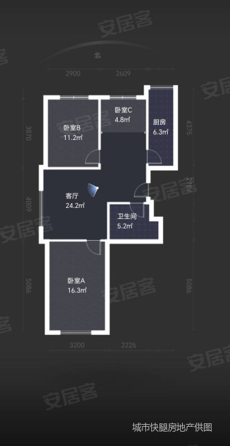 永乐金庭2室1厅1卫91.83㎡南北71.8万