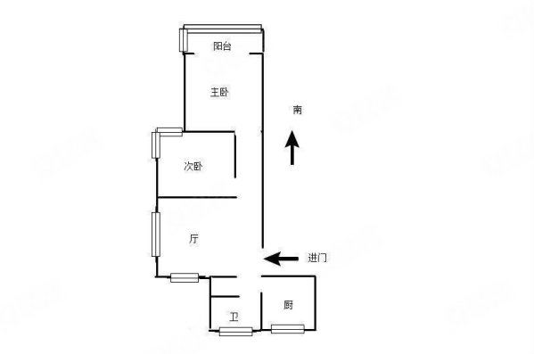 城林美苑(西区)2室1厅1卫67㎡南北390万
