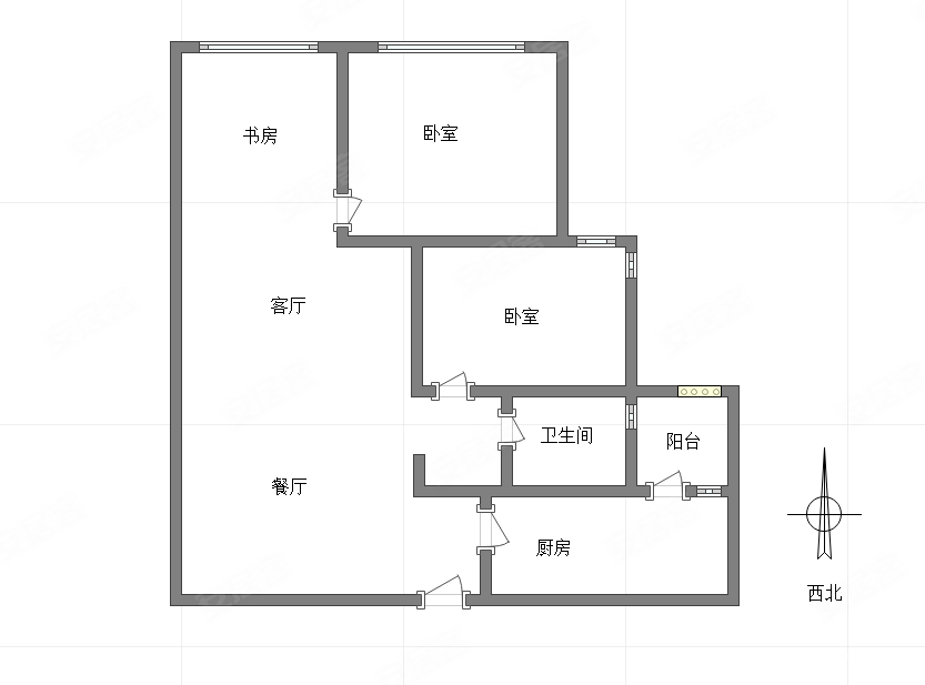 龙湖时代汇(北区)2室2厅1卫82.5㎡北125万