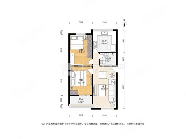 南湖新村2室2厅1卫79.86㎡南北398万