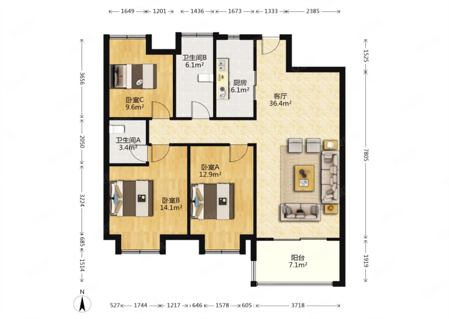 和风雅颂精装修电梯三房南北通透户型好景观楼层视野好