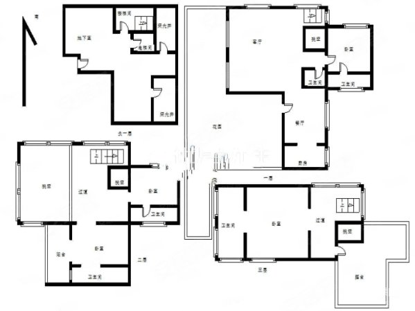 万科御景湾8号独栋735平3000万三面花园毛坯四层