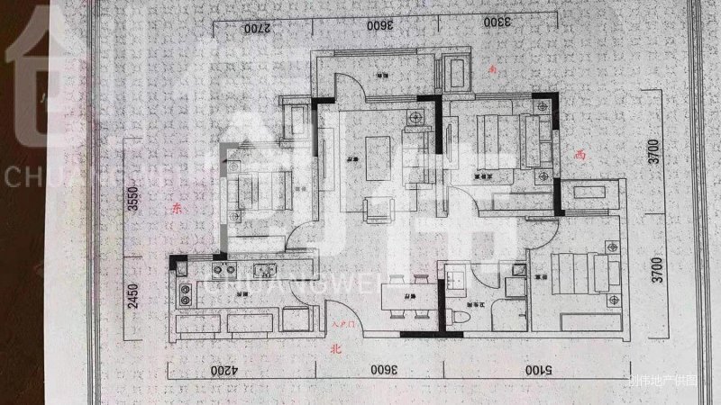 中冶帝景3室2厅1卫108㎡南北130万