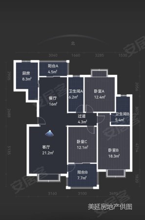 曲江翠竹园3室2厅2卫139.59㎡南北267万