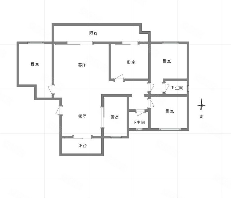 龙湖开元晶蓝一期5室2厅2卫133㎡南190万