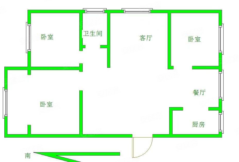 东盛四季花城(西区)3室2厅1卫122㎡南北79.9万