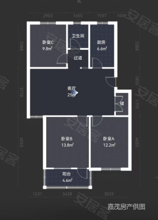 花园小区(劳动路)3室2厅1卫90㎡南北30万