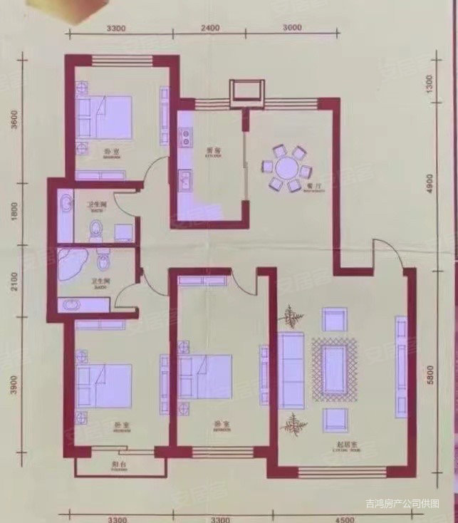 康裕新苑3室2厅1卫196㎡南北150万