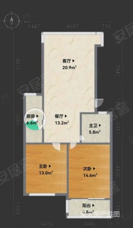 华丰花园2室2厅1卫83.35㎡南123万