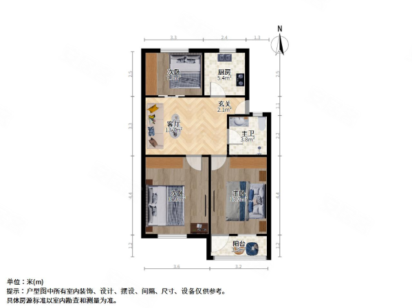 包衙前3室1厅1卫78.21㎡南239万