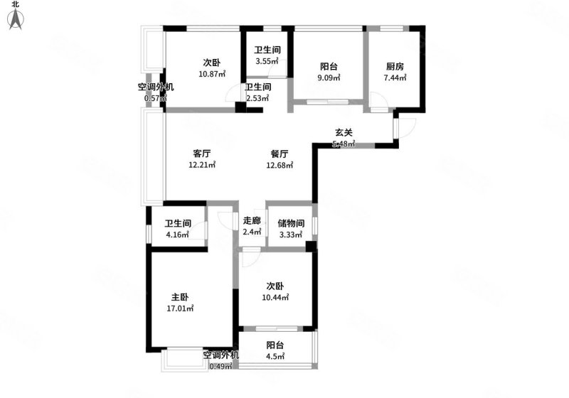 新北区凤凰名城4室2厅2卫1厨1阳台