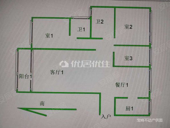 新城国际3室2厅2卫142㎡南北90万