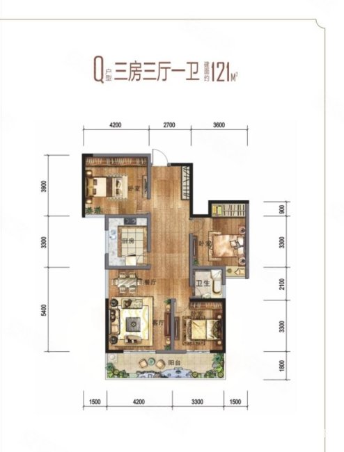 欣茂西郡兰庭A区3室2厅1卫121.8㎡东南139万