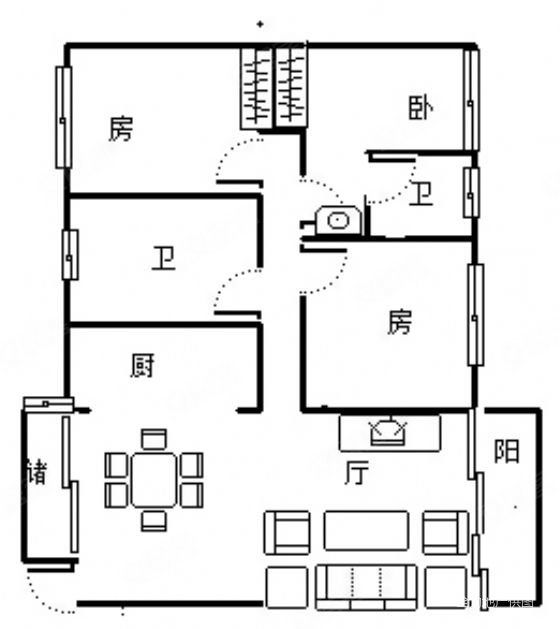 电梯房3室2厅凤岭名园124平南北通透采光好周边