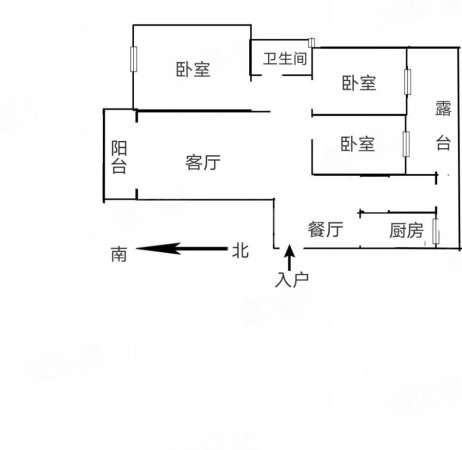 恒大绿洲3室2厅1卫111㎡南北90万