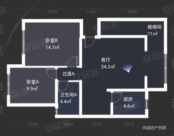 清水人家三期3室2厅2卫117.39㎡南北69万