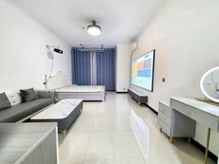 鹤壁淇滨朝歌里无中费河景房，有地暖，民用水电，百寸投影，拎包入住，押一付一出租房源真实图片