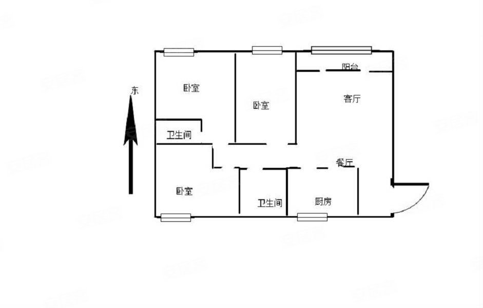 云康园3室2厅2卫147.04㎡南北200万