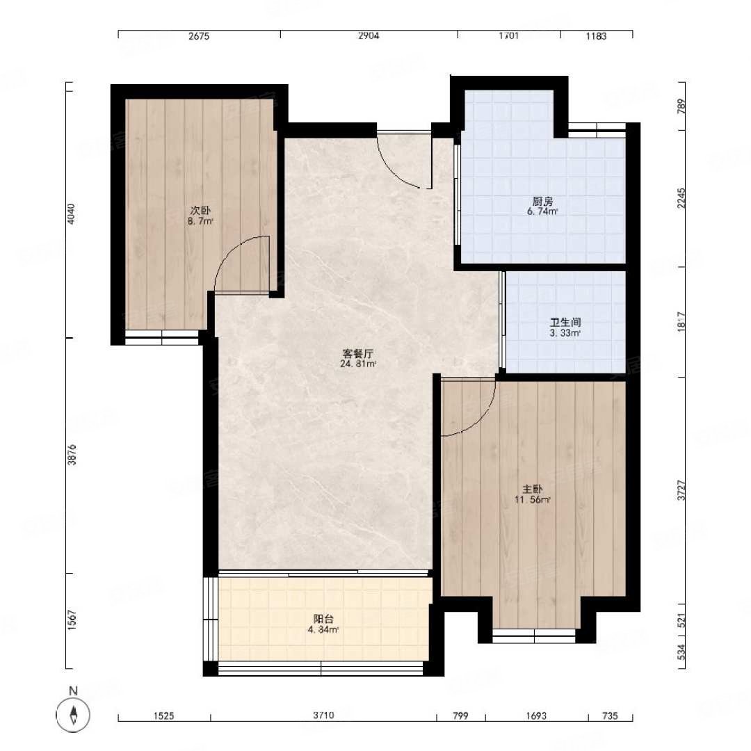 三金燕语庭2室2厅1卫88平