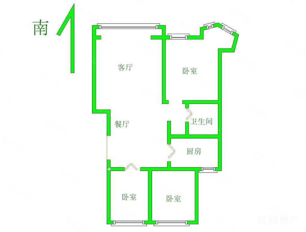 君泰华府3室2厅1卫126㎡南北108万