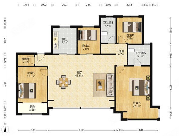 海信依云小镇格林 次顶楼大平层 南向宽厅海景房