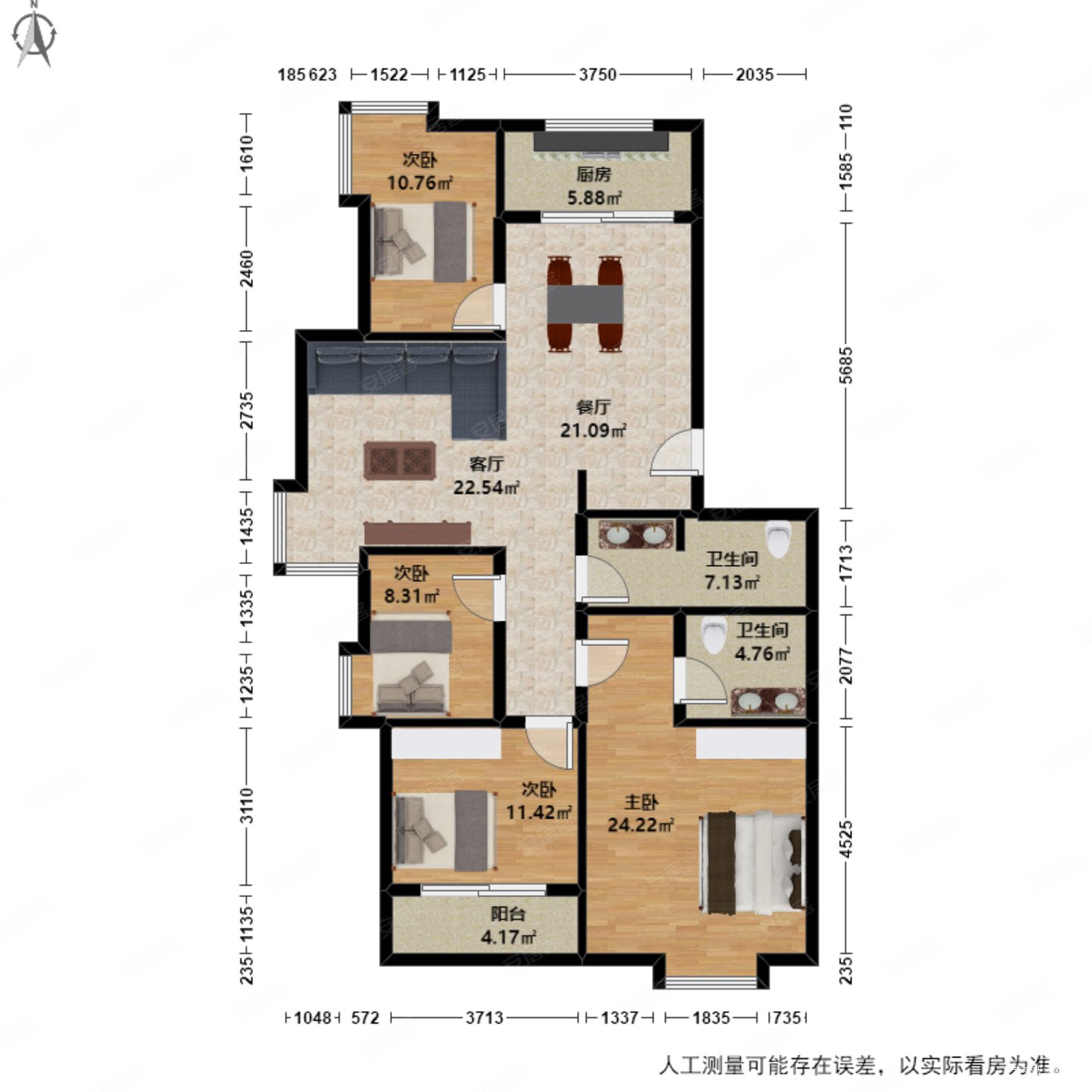 山水人家,小4室2厅,采光无遮挡,看房方便,房主着急出售.